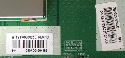 MAIN / TOSHIBA 631V0G00250 / 691V0G00250 REV:1D / UCI4 VTV-L55731 REV:1 / PANEL U500DU01 REV.CD1.A / MODELO 50LF621U19	 - Imagen 2