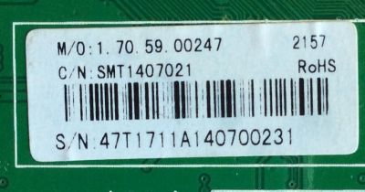 MAIN / AVOL 47T1711 / CV9202H-D / PANEL SMT1407021 / MODELO AET48400FWD	 - Imagen 2