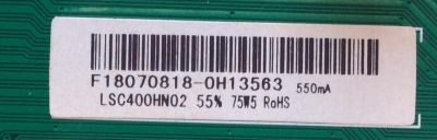 MAIN / FUENTE ( COMBO ) / HISENSE F18070818 / TP.SR.PB701 / PANEL LSC400HN02 / MODELO 40EU3000	 - Imagen 2