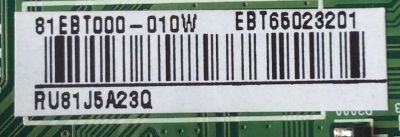 MAIN PARA TV LG 4K·UHD·HDR ((SMART TV)) / NUMERO DE PARTE EBT65023201 / EAX67187104(1.0) / EBT000-010W / 65023201 / PANEL NC600DGE AAFXC / DISPLAY LC600EGY (SK)(A6) / MODELO 60UJ6050 / 60UJ6050-UA  / 60UJ6050-UA.BUSYLOR - Imagen 2