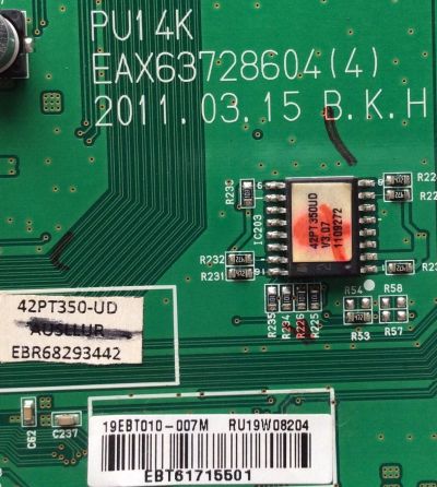 MAIN / LG EBT61715501 / EAX63728604(0) / EBT61715501 / SUSTITUTAS EBT61397413 / CRB31128301 / EBR72942907 / PANEL PDP42T30010 / MODELO 42PT350-UD AUSLLUR	 - Imagen 2