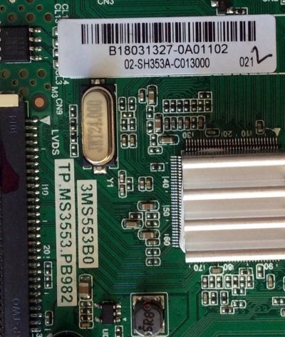 MAIN / FUENTE (COMBO) / TOSHIBA B18031327 / TP.MS3553.PB982 / 3MS553B0 / B18031328 / 02-SH353A-C013000 / PANEL LVW320CSDX E26 V62 / DISPLAY ST3151A05-8 VER.2.8 / MODELO 32L220U19 - Imagen 2