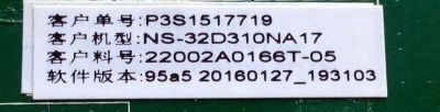 MAIN / FUENTE (COMBO) / INSIGNIA H16001869 / TP.MS3393T.PB796 / P3S1517719 / 95a5 20160127_193103 / 22002A0166T-05 / PANEL BOEI320WX1 / MODELO NS-32D310NA17 - Imagen 2
