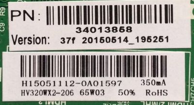 MAIN / FUENTE / (COMBO)  34013858 / H15051081 / TP.MS3393.PB851 / HV320WX2-206 PANEL'S  ZC+532AK320M07 / DISPLAY HV320WX2-206 / HV320WX2-206 / MODELOS  WD32HB1120 / TW-00411-B032F - Imagen 2