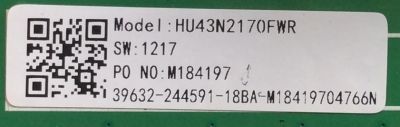 MAIN FUENTE (COMBO) PARA TV HISENSE·ROKU TV FHD / NUMERO DE PARTE 244591 / HU43N2170FWR / RSAG7.820.8317/ROH / 39632-244591-18BA / DISPLAY HV430FHB-N10 / MODELO 43H4E - Imagen 2