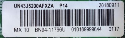 MAIN / SAMSUNG / BN94-11796U / BN97-12660D / BN41-02307B  / PANEL CY-JJ043BGAV5H /  MODELO UN43J5200AFXZA - Imagen 3