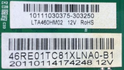 MAIN / RCA / 10111030375 / T.RSC8.1B 10516 / 46RE01TC81XLNA0-B1 / 20110114174248 12V / PANEL'S T460HW03 / LTA460HM02 / MODELO 46LA45RQ - Imagen 2