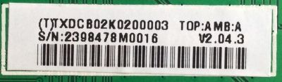 MAIN / VIZIO / TXDCB02K0200003 / 715G5824-M02-000-004X / (T)TXDCB02K0200003 / LTMXNQNP2052548 / PANEL TPT390J1 / MODELO E390-A1 / E390i-A1 LTYXNQNP - Imagen 2