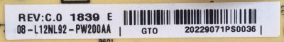 FUENTE DE PODER PARA TV TCL NUMERO DE PARTE 08-L12NL92-PW200AA / 20229071PS0036 / REV:C.0 1839 E / PANEL LVF490NDEL / MODELO 49S325 - Imagen 2