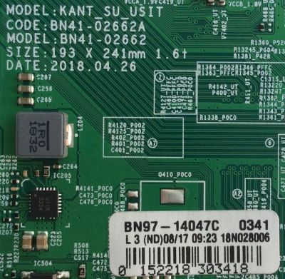 MAIN ORIGINAL PARA TV SAMSUNG / NUMERO DE PARTE BN94-12873C / BN97-14047C / BN41-02662A / BN9412873C / PANEL CY-NN065HGLV2H / CY-NN065HGLV8H / DISPLAY LSF650FN08-N01 / MODELOS UN65NU6900FXZA FA01 / UN65NU6950FXZA FA01 / UN65NU6080FXZA / 	UN65NU6070FXZA - Imagen 2