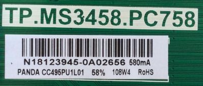 MAIN / FUENTE / (COMBO) / SCEPTRE / N18123945 / TP.MS3458.PC758 / 102181103843 / PANEL CC495PU1L01 / MODELO W50 - Imagen 2