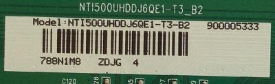 T-CON / SCEPTRE / C1TV53DG / NTI500UHDDJ6QE1-T3_B2 / 900005333 / 788N1M8 / MODELO X505BV-FSR - Imagen 2