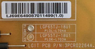FUENTE DE PODER / LG / EAY64908701 / EAX67865201(1.6), LGP65TJ-18U1 / MODELO 65UK6200PUA BUSWLOR / 65UK6200PUA AUSWLOR - Imagen 2