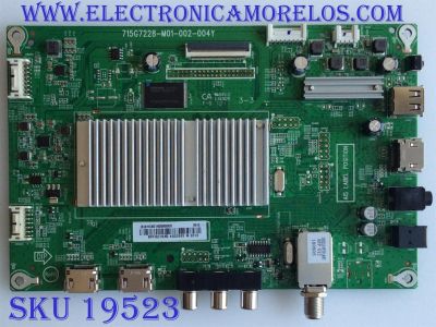 MAIN / INSIGNIA XHCB01K058 / 715G7228-M01-002-004Y / XHCB01K0580 / (X)XHCB01K058000X / PANEL TPT390J1 -HVN05 REV:S000A / MODELO NS-39DR510NA17