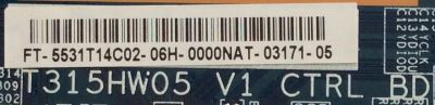 T-CON PARA TV SONY / NUMERO DE PARTE 55.31T14.C02 / T315HW05 / 31T12-C02 / 5531T14C02 / PANEL T315HW07 / MODELO NSX-32GT1 - Imagen 2