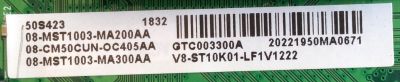 MAIN PARA TV TCL / NUMERO DE PARTE 08-CM50CUN-OC405AA / 40-MST10F-MAA2HG / 08-MST1003-MA200AA / 08-MST1003-MA300AA / V8-ST10K01-LF1V1222 / 40-MST10F-MAA2HG /  PANEL LVU500NDEL MODELO 50S421LDAA / 50S423 - Imagen 3