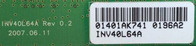 BAKLIGHT / SAMSUNG / LJ97-01401A / INV40L64A / 0730(070614) / PANEL LTA400HA04-V01 / MODELOS LNT4071FX/XAA / LNT4081FX/XAA - Imagen 2