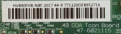 T-CON / LG / 44-9771220O / 4HV490FHB-N8F / 44-9771220 / 47-6021115 / 47-6021078 / DISPLAY HV490FHB-N8G /  MODELOS 49LH5700-UD BUSGLOR / 49LH5700-UD BUSGLJR / 49LW540S-UA BUSGLJR / 49LW340C-UA BUSGLJR / 49LJ5100-UC BUSGLOR - Imagen 2