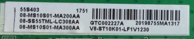 MAIN ORIGINAL PARA TV TCL / NUMERO DE PARTE 08-SS55TML-LC308AA / 40-MST10S-MAE4HG / MST10S / 08-MS10S01-MA200AA / 08-MS10S01-MA300AA / V8-ST10K01-LF1V1244 / PANEL LVU550ND1L / DISPLAY LSC550FN11-906 / MODELOS 55S401 / 55S401LDAA / 55S403 / 55S405 - Imagen 2
