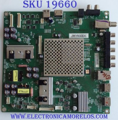 MAIN PARA TV VIZIO / NUMERO DE PARTE XFCB03K009 / 715G7126-M02-000-004K / 715G7126-M01-000-004T / GXFCB03K009 / PARTE SUSTITUTA XFCB02K0280 / 756TXFCB02K0280 / PANEL TPT500J1-HVN07.U REV:S600E / MODELO E50-C1 / E50-C1 LTCWSK / E50-C1 LTMWS