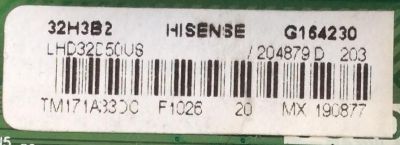 MAIN / FUENTE / (COMBO) /  204879D / TP.MS3393.PB851 / 190877 / LHD32C50VS / PANEL JHD315DH-E81\S12\FM\ROH / MODELO 32H3B2 - Imagen 2