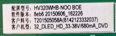 MAIN / FUENTE / (COMBO) / H15061160 / TP.MS3393.P712 / T201505058A  / PANEL HV320WHB-N00 / MODELO  CE3230V-BWMV93CB - Imagen 2