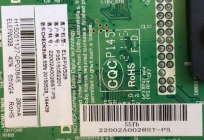 MAIN / FUENTE / (COMBO) / ELEMENT / 22002A0028ST-P5 / TP.MS3393.PB851 / H15051127 / PANEL BOEI320WX1 / MODELO ELEFW328 - Imagen 2