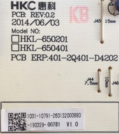 FUENTE DE PODER / SCEPTRE / 260132000880 / ERP:401-2Q401-D4202 / PANEL LSC650FN04-3 / MODELO W65 - Imagen 2