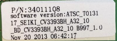 MAIN / FUENTE  / (COMBO) / 34011108 / CV3393BH-A32 / 3BJ257113 / PANEL LS3201312A5A021167 / MODELO SE32HY10 - Imagen 2