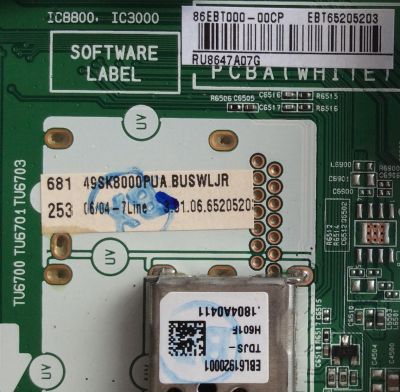 MAIN PARA TV LG 4K·UHD·HDR ((SMART TV)) / NUMERO DE PARTE EBT65205203 / EAX67910507 / 65205203 / EAX67910507(1.0) / PANEL LC490EQG (FL)(M3) / MODELO 49SK8000PUA / 49SK8000PUA.BUSWLJR - Imagen 3