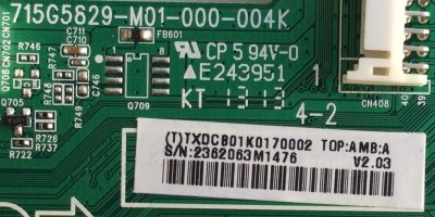 MAIN / INSIGNIA / TXDCB01K017 / 715G5829-M01-000-004K / (T)TXDCB01K0170002 / 2362063M / PANEL TPT390J1 -HVN01 REV:000J / MODELO NS-39E400NA14 - Imagen 2