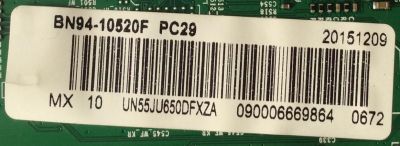 MAIN PARA TV SAMSUNG 4K UHD / NUMERO DE PARTE BN94-10520F / BN97-10062C / BN41-02344D / BN9410520F / PANEL CY-GJ055HGLVDH / MODELO UN55JU650 / UN55JU650DFXZA TH03 - Imagen 4