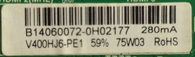 MAIN / FUENTE / (COMBO) / ELEMENT / B14060072 / TP.MS3393.PB851 / PANEL V400HJ6-PE1 / MODELO ELEFW408 F1401 - Imagen 2