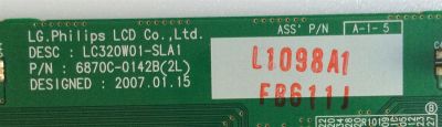 T-CON / VIZIO / 6871L-1098A / 6870C-0142B / 1098A1 / PANEL LC320W01-(SL)(A1) / MODELO VX32LHDTV10A / DLA-32C7 - Imagen 2