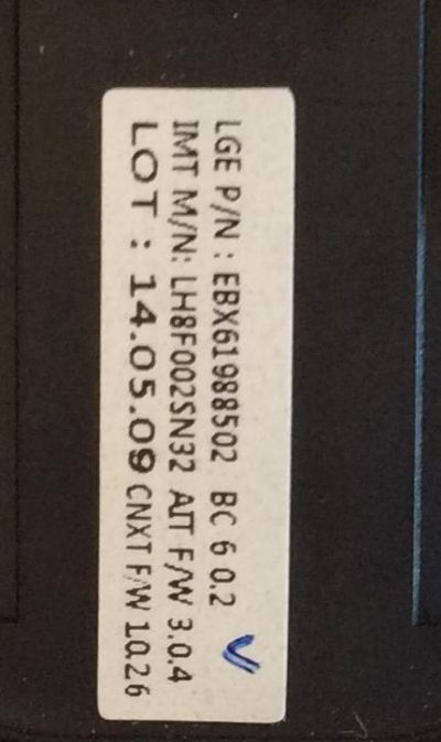 CAMARA / LG / EBX61988502 / LH8F002SN32 / PANEL LC650EQF(FG)(F1) / MODELO 65UB9800 - Imagen 2
