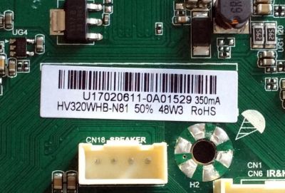 MAIN / FUENTE (COMBO) / ELEMENT U17020611 / TP.MS3393T.PB758 / 3200296646 / 320021012131005 / 20170222_144113 / PANEL HV320WHB-N81 / MODELO ELEFW328 - Imagen 2