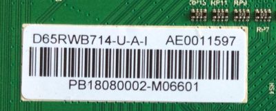 MAIN PARA TV RCA / NUMERO DE PARTE AE0011597 / 5844-A9M02B-0P10 VER00.06 / D65RWB714-U-A-I / PANEL HV650QUB-N90 / MODELOS RNSMU6536 / RNSMU5036 - Imagen 2