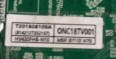 MAIN FUENTE ((COMBO)) PARA TV ONN FHD / NUMERO DE PARTE T201808109A / TP.MS3553.PB801 / HV430FHB-N10 / 8142127352157 / PANEL CN430CN6210 / DISPLAY HV430FHB-N10 REV.1.1 / MODELO ONC18TV001 (43'' PULGADAS) - Imagen 2
