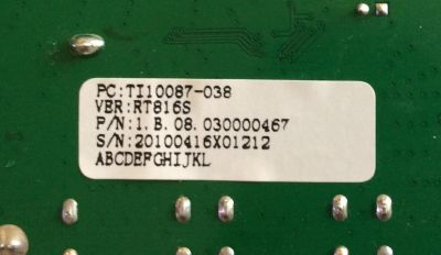 MAIN / ELEMENT TI10087-038 / 20-ASUS816-15-0X / RT816_V5_20100326 / 1.B.08.030000467 / RT816S / PANEL V315BH1-LH3 REV B1 / MODELOS ELEFW3916 / ELDFT321 - Imagen 3