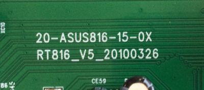 MAIN / ELEMENT TI10087-038 / 20-ASUS816-15-0X / RT816_V5_20100326 / 1.B.08.030000467 / RT816S / PANEL V315BH1-LH3 REV B1 / MODELOS ELEFW3916 / ELDFT321 - Imagen 2