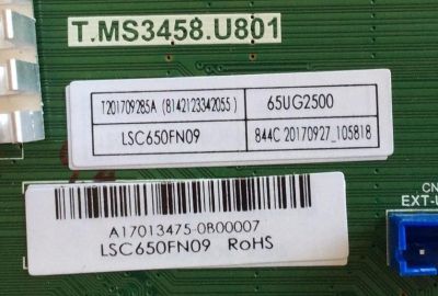MAIN / HAIER / 8142123342055 / A17013475 / T.MS3458.U801 / PANEL LSC650FN09 / MODELOS 65UFC2500 / 65UG2500 - Imagen 3