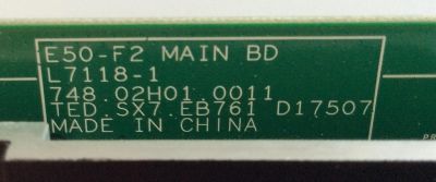 MAIN / VIZIO 755.02H01.0007 / 748.02H01.0011 / 75502H020007 / L7118-1 / TED.SX7.EB761 D17507 / A18031539 / PANEL T500QVN03.7 / MODELO E50-F2 LWZ2WYMU - Imagen 2
