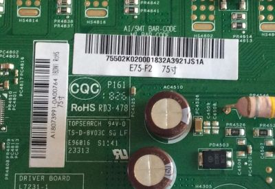 LED DRIVER / VIZIO / 755.02K02.0001 / 748.02K02.0011 / PW.LD_180W.765 D17515 / 75502K020001 / MODELOS E75-F2 LWZJWWMU / E75-F2 LWZ2WWMU - Imagen 2