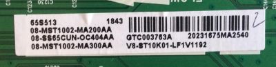 MAIN PARA TV TCL NUMERO DE PARTE 08-SS65CUN-OC404AA / 40-MST10M-MAH4HG / V8-ST10K01-LF1V1192 / PANEL LVU650NEBL / MODELO 65S513 - Imagen 2