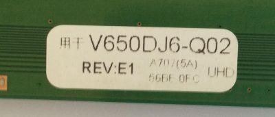 T-CON PARA ATYME / RCA  NUMERO DE PARTE V650DJ6-Q02 / V650DJ6-C02 / E335236 / V650DJ6-Q02  REV:E1 / MODELO 650AM7UD  / RNSMU6536-B - Imagen 3