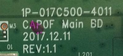MAIN PARA TV VIZIO / NUMERO DE PARTE 0170CAR0JE0 / 1P-017C500-4011 / 1P-017CC00-4011 / A8388112A / 0170CAR0JE00 300 / PANEL SD600DUA-1 / MODELO D60-F3 / D60-F3 LFTRXBKU - Imagen 3