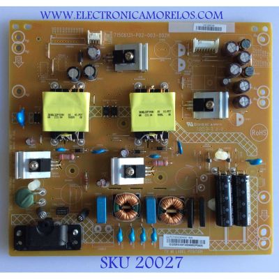 FUENTE DE PODER /  VIZIO / PLTVGQ325XAM1 / 715G6131-P02-003-002H / (Q)PLTVGQ325XAM1 / PANEL TPT430H3-HVN01U REV:S272R / MODELO D43F-F1 LTTWVOU