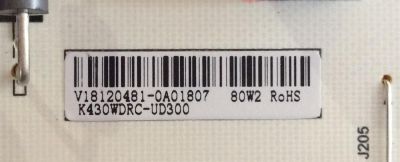 FUENTE DE PODER PARA TV TOSHIBA HD SMART TV / NUMERO DE PARTE 1T92000006I / PW.80W2.651 / CN-1T92000006I-DWALM / B18066 / K430WDRC-UD300 / PANEL K430WDRB / MODELO 43LF421U19 / 43LF421U19 REV.A - Imagen 2