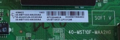 MAIN TCL / NUMERO DE PARTE 08-AU43CUN-OC402AA / 40-MST10F-MAA2HG / 08-MST1003-MA200AA / 08-MST1003-MA300AA / V8-ST10K01-LF1V1286 / PANEL LVU430NDEL / MODELOS 43S423 / 43S425   - Imagen 2