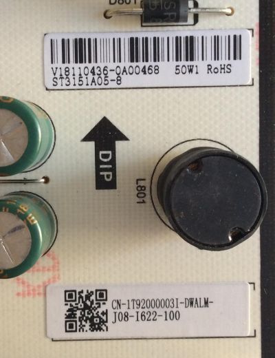 FUENTE DE PODER / TOSHIBA / 1T92000003I / PW.50W2.651 / CN-1T92000003I / B18056 / PANEL ST3151A05-8 /U320DH05 -TT105 MODELO 32LF221U19 - Imagen 2